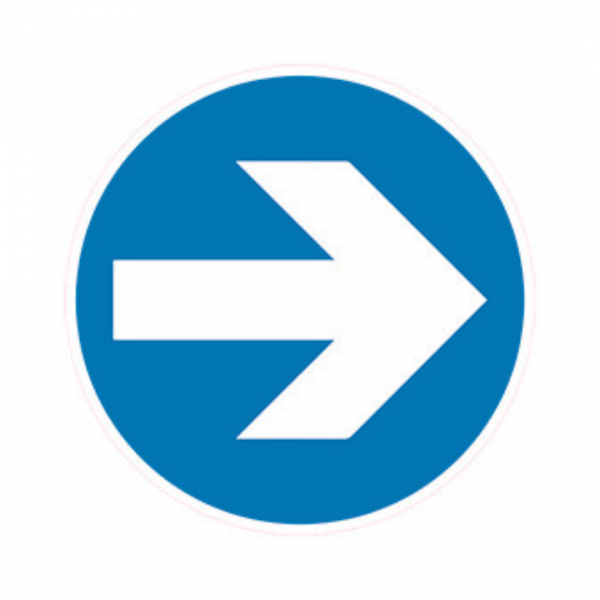 Balise PSI Dégager la piste vers la droite BALI-ABS-RM114